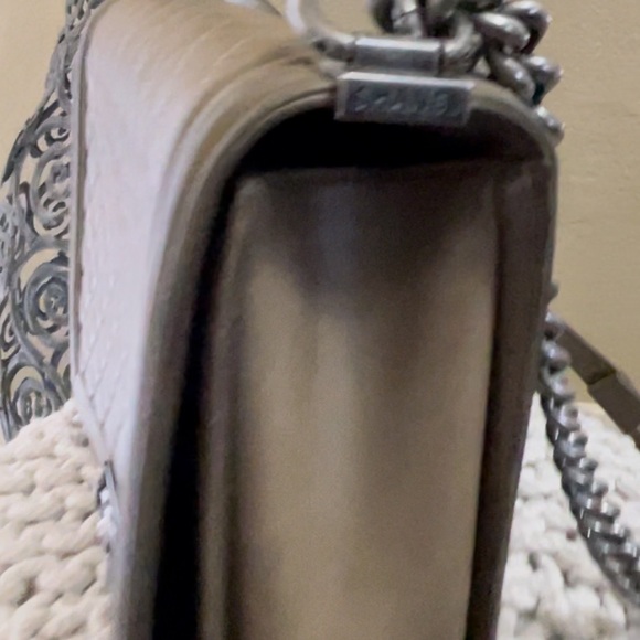 Jumbo Chanel “Le Boy” Khaki/ Ruthenium Handbag with FREE Chanel Bracelet - Picture 8 of 9